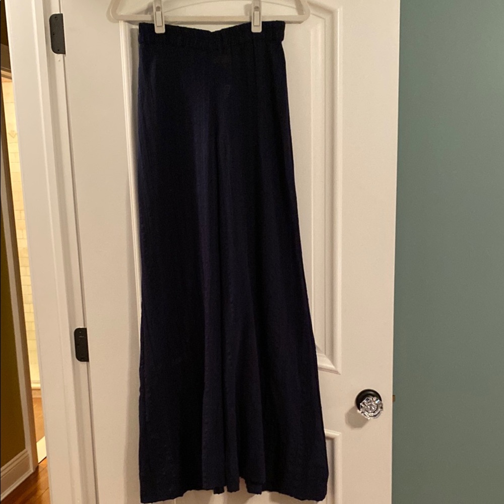 Elegant Navy Wide-Leg Pants